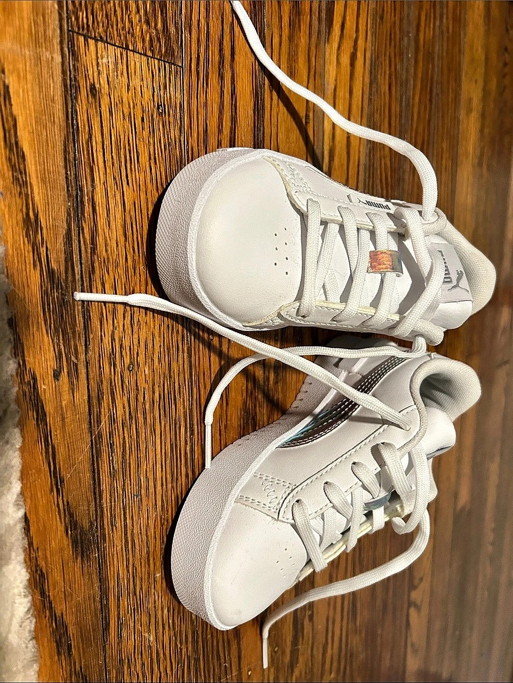 Puma Carina Iridescent Sneakers White Sneakers Size 11 Toddler